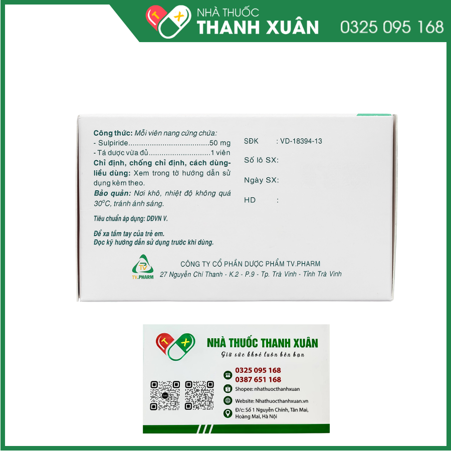 TV. Sulpiride 50mg trị chứng rối loạn tâm thần phân liệt